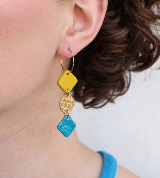Gemma • jaune, doré, turquoise métallisé