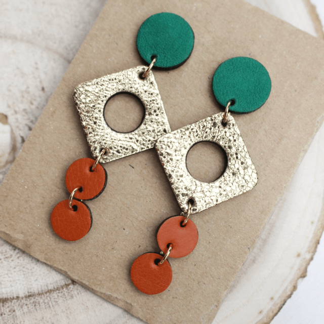 Talia • vert, doré, terracotta 