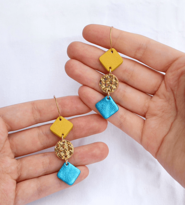 Gemma • jaune, doré, turquoise métallisé