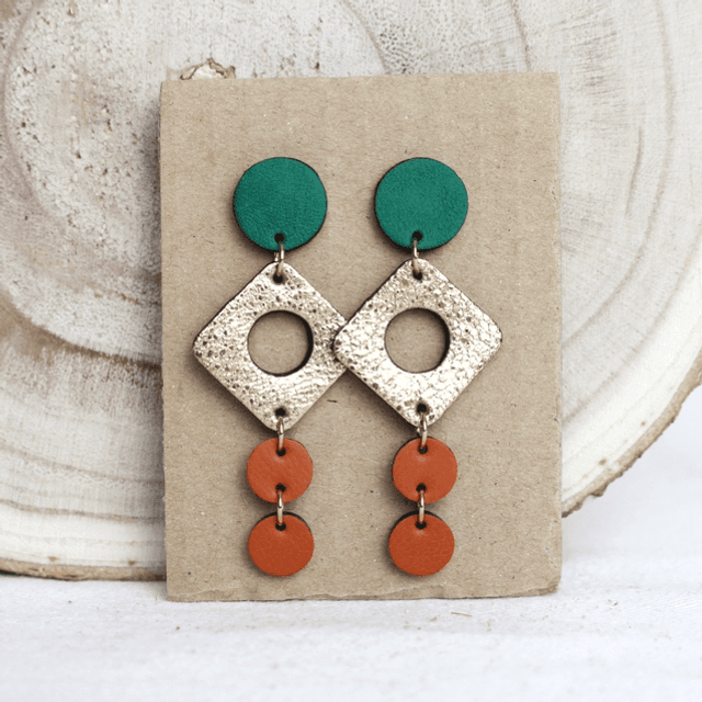 Talia • vert, doré, terracotta 